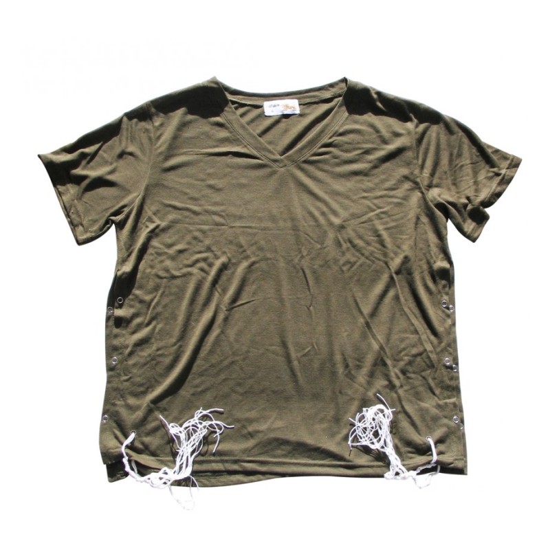 Adult Khaki T Shirt with Tzitzit | Tzitzit T-Shirt