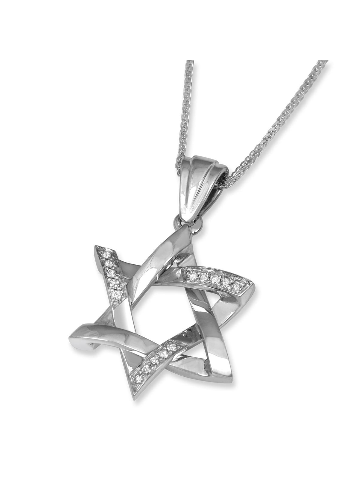 Anbinder Jewelry Stylish Diamond-Accented 14K Gold Star of David Penda