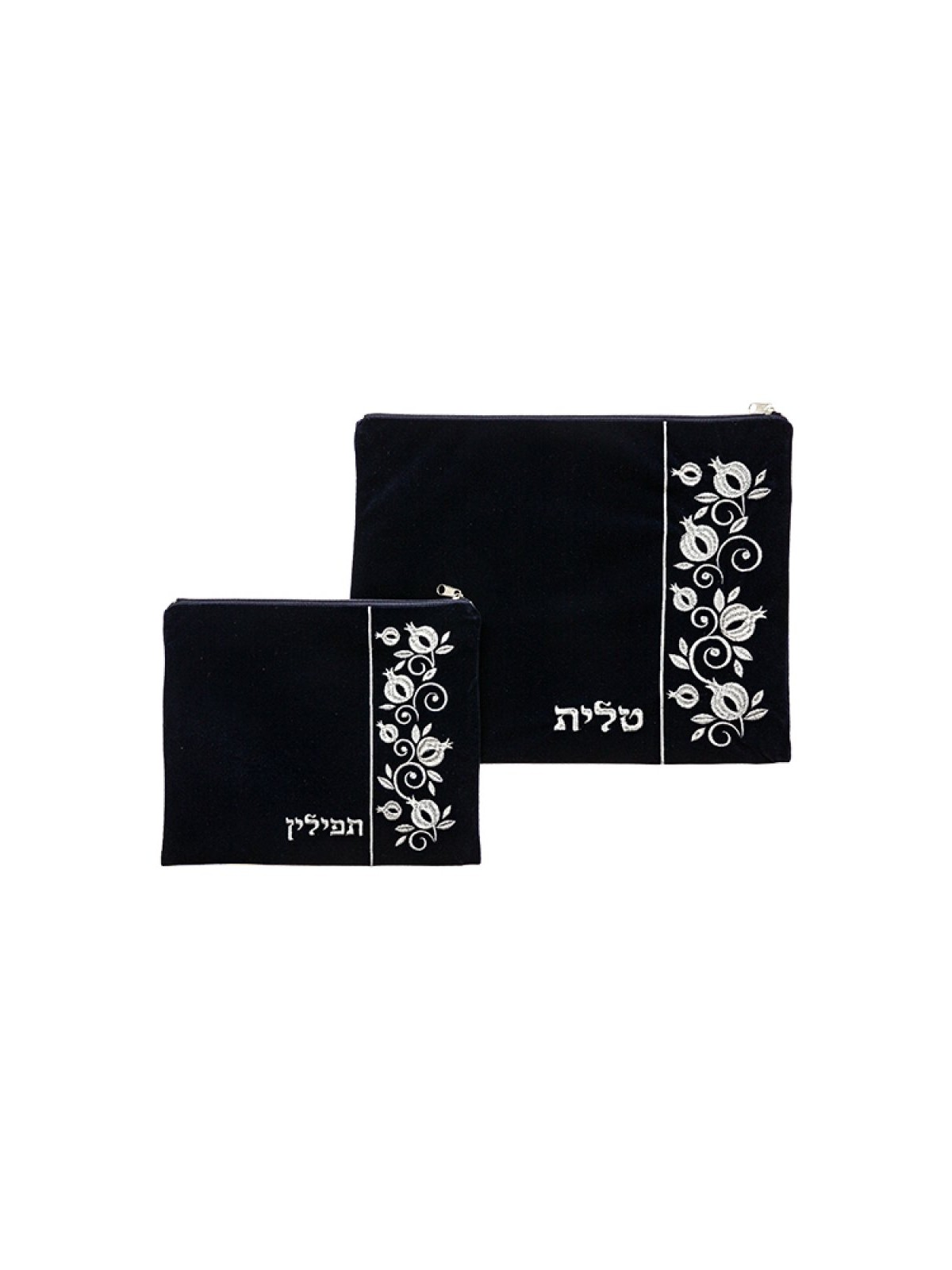 Navy Blue Velvet Tallit and Tefillin Bag Se... | Talit & Tefillin Bags