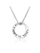 Marina Jewelry English & Hebrew 925 Sterling Silver 'God Bless You and
