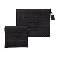 Faux Leather Tallit and Tefillin Bag Set Bl... | Talit & Tefillin Bags