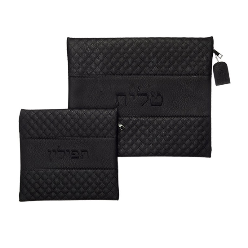 Faux Leather Tallit and Tefillin Bag Set Bl... | Talit & Tefillin Bags