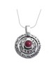 Angels' Names: Silver Kabbalah Necklace with Garnet Stone
