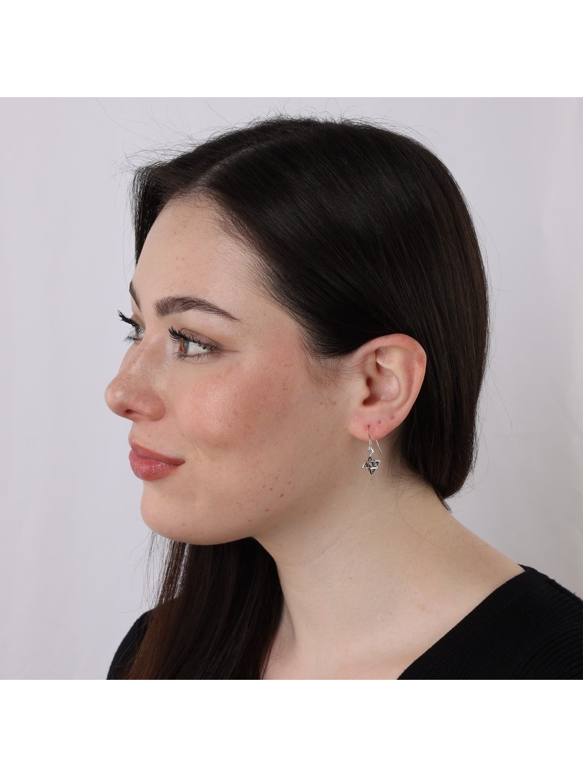 Boucles d'oreilles Merkaba étoile de David Kabbale en argent sterling