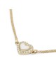 Collier pendentif cœur orné de diamants en or jaune 14 carats