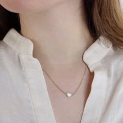 Diamond-Accented Heart 14K Yellow Gold Pendant Necklace