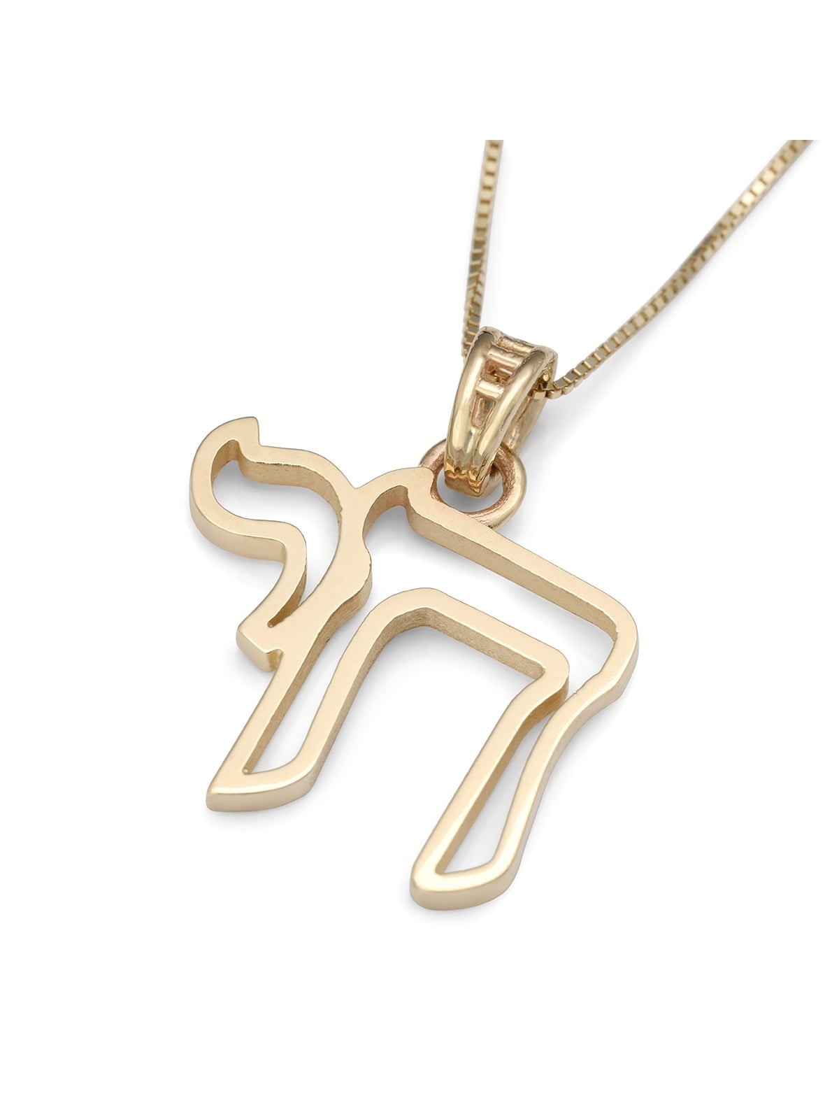14K Gold Chai Pendant Necklace