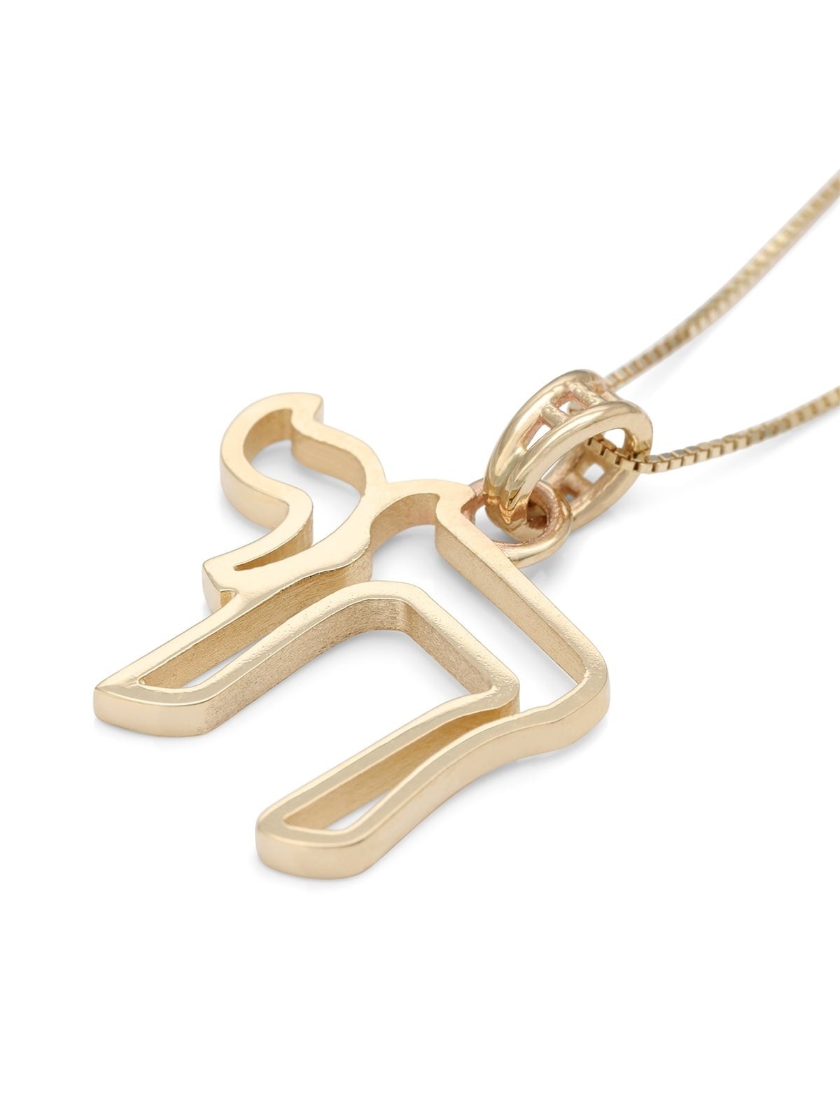 Collier à pendentif Chai en or 14 carats