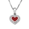 Diamond-Accented Heart 14K White Gold Pendant Necklace