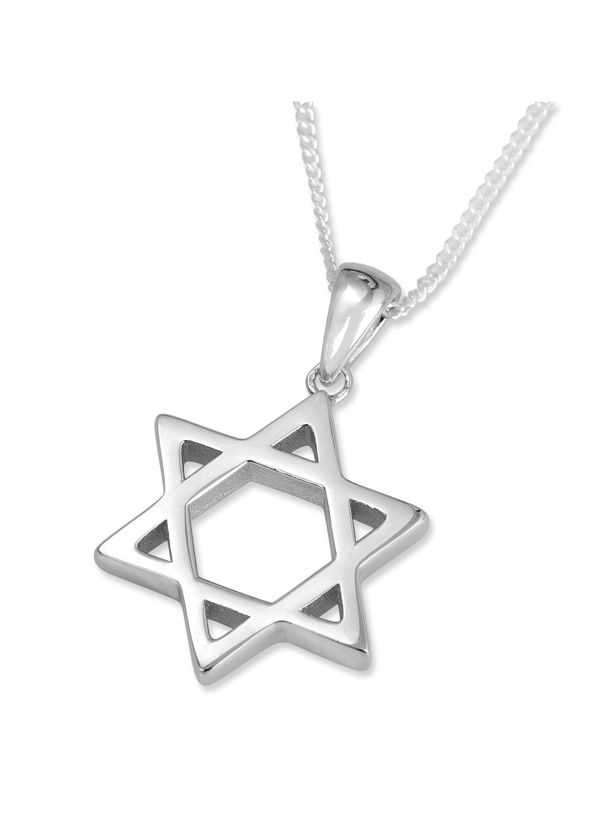 שרשרת תליון מעצב מגן דוד מכסף סטרלינג 925 מלוטש