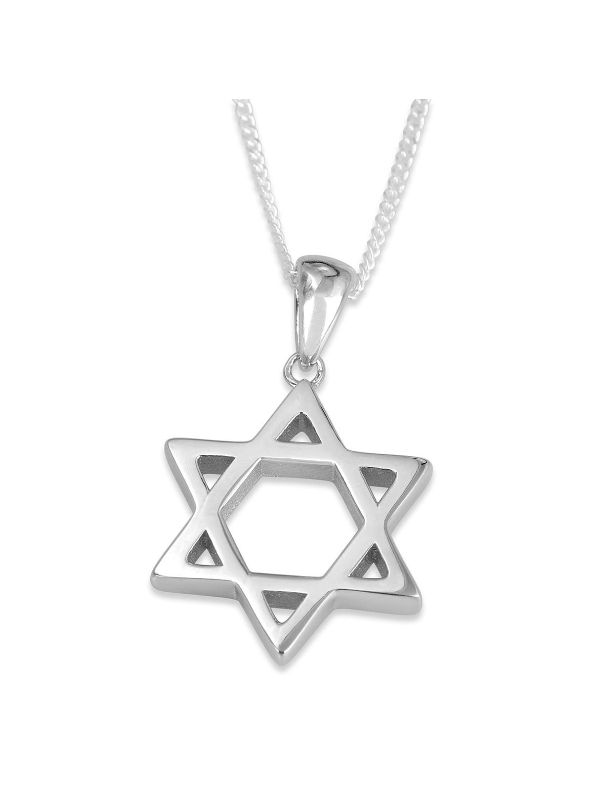 שרשרת תליון מעצב מגן דוד מכסף סטרלינג 925 מלוטש