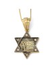 Collier à pendentif clou étoile de David en or jaune 14 carats avec diamants