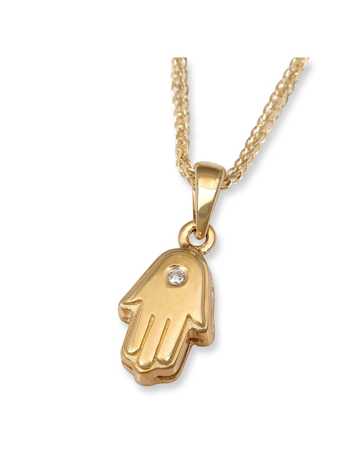 Anbinder Jewelry Pendentif Hamsa en or 14 carats avec diamant (choix de couleur)