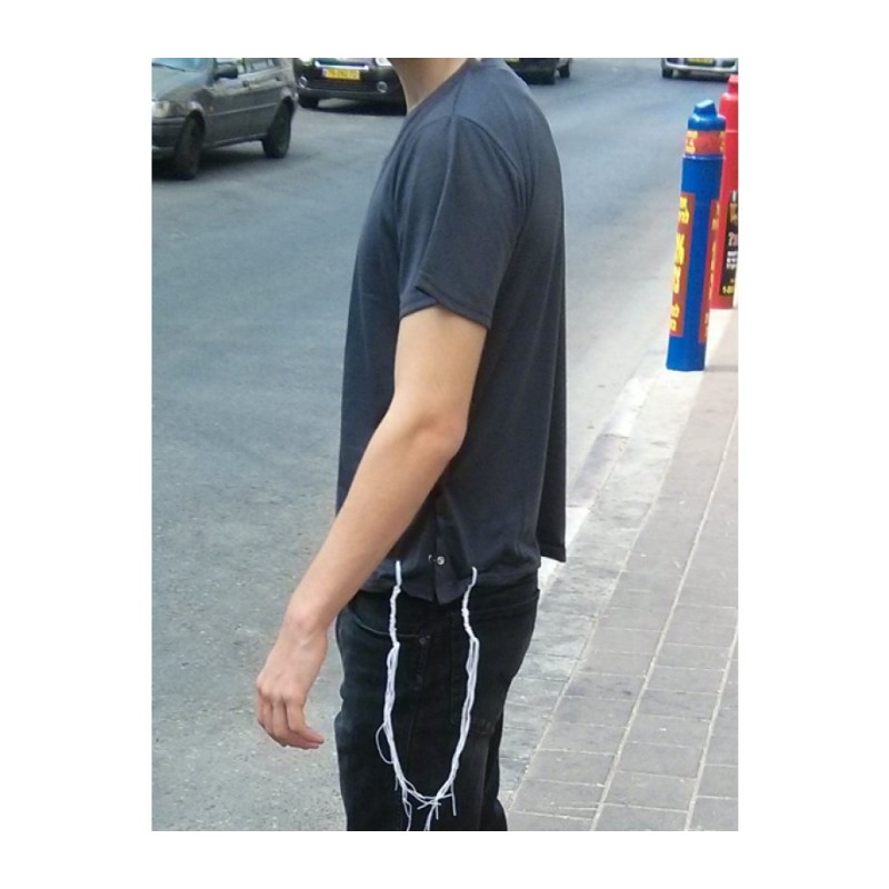 Light Gray T Shirt with Tzitzit for Men | Tzitzit T-Shirt