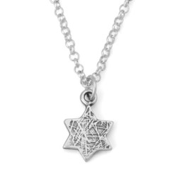 Double Sided Silver Star of David Necklace