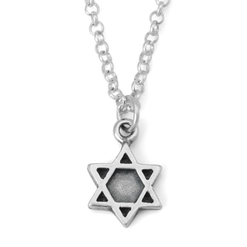 Collier étoile de David en argent double face