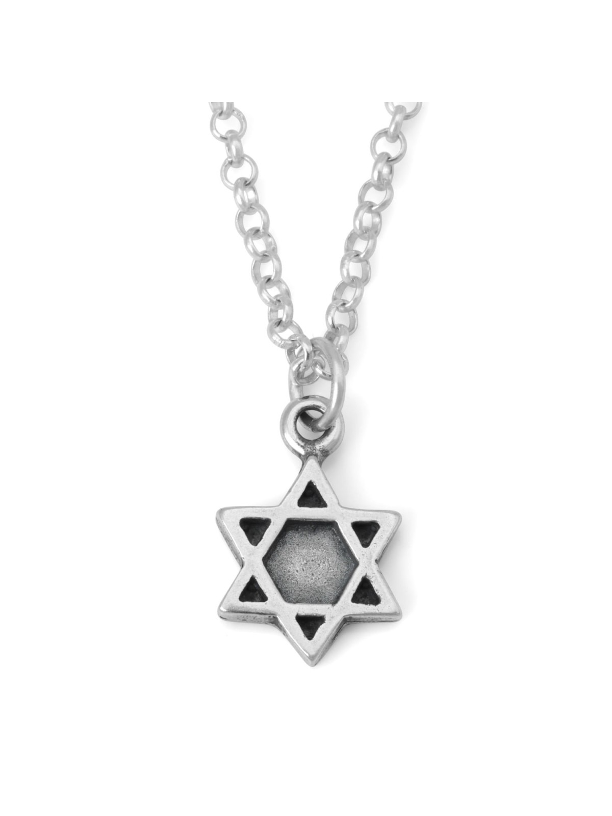 Collier étoile de David en argent double face