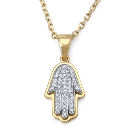 Anbinder Jewelry Pendentif diamant Hamsa en or 14 carats