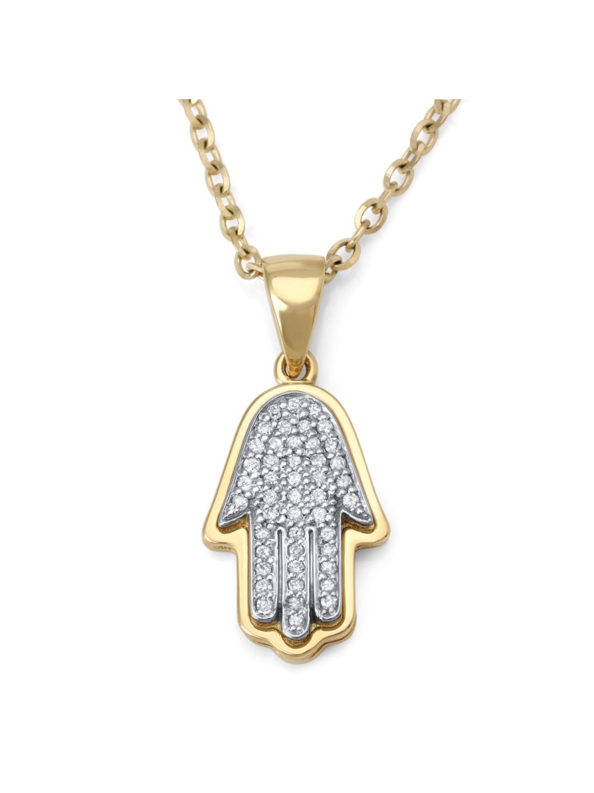 Anbinder Jewelry Pendentif diamant Hamsa en or 14 carats