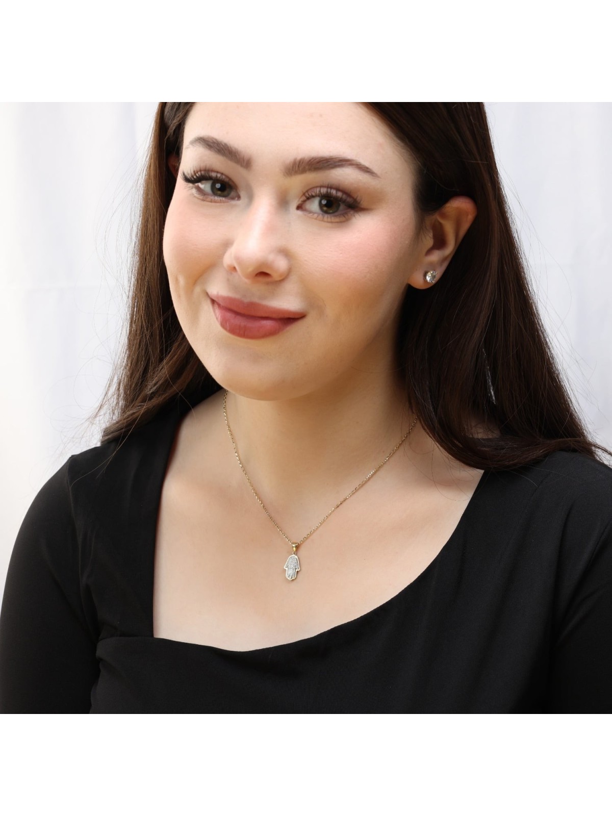 Anbinder Jewelry Diamond Hamsa 14K Gold Pendant