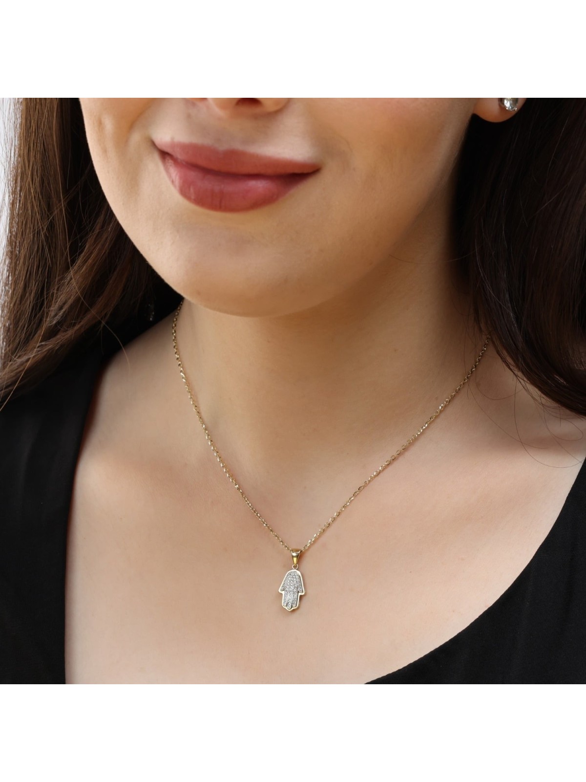Anbinder Jewelry Diamond Hamsa 14K Gold Pendant