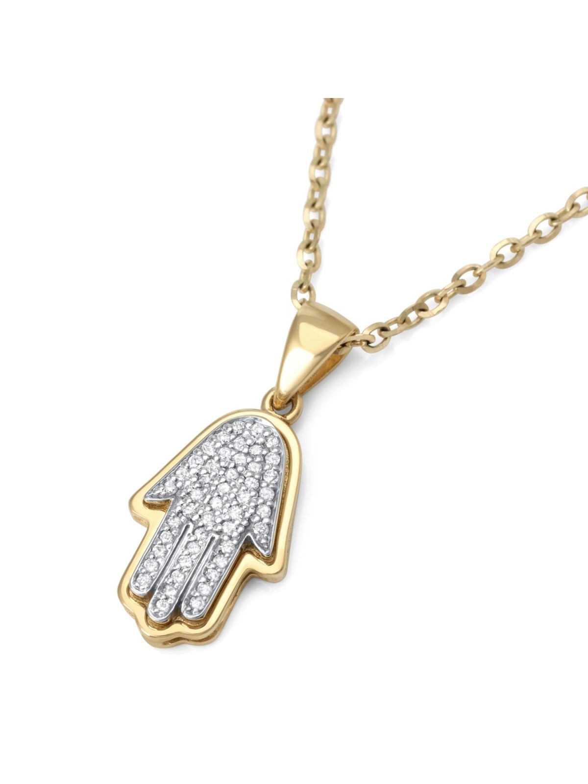 Anbinder Jewelry Pendentif diamant Hamsa en or 14 carats