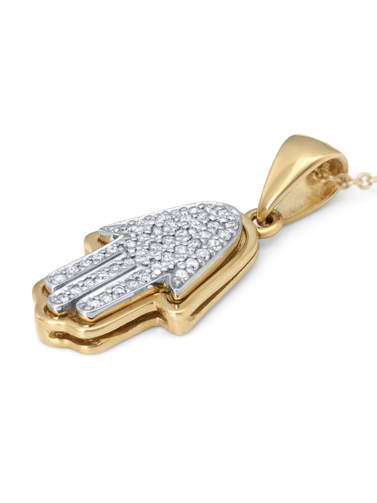 Anbinder Jewelry Pendentif diamant Hamsa en or 14 carats