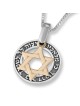 Traveler's Prayer Sterling Silver and 9K Gold Swinging Star of David N