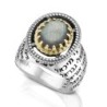 Angels' Names: Silver and Gold Kabbalah Ring with Labradorite Stone