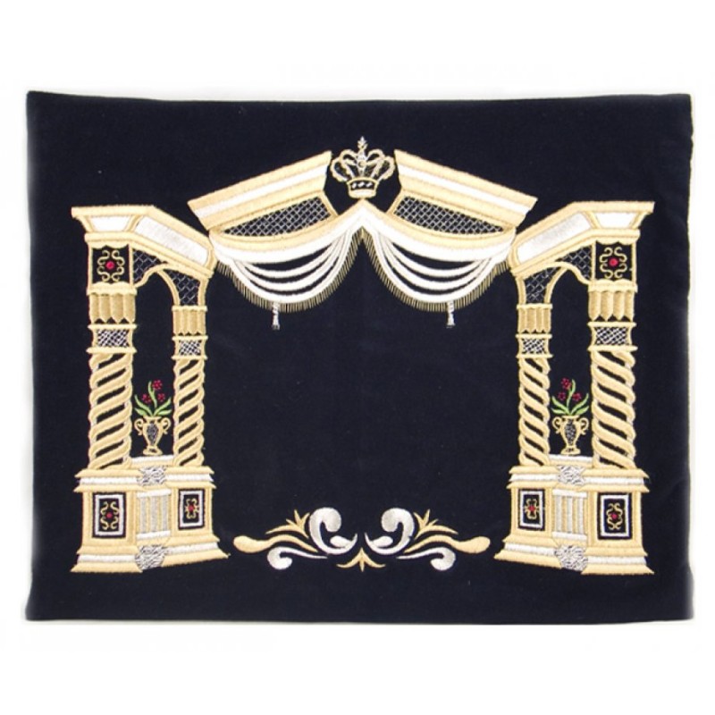 Dark Blue Velvet Tallit Tefillin Bags Gold ... | Talit & Tefillin Bags