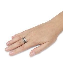 Two-Tone Priestly Blessing Spinner Ring in 9K Gold & 925 Sterling Silv