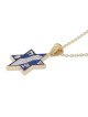 Pendentif étoile de David en or 14 carats avec carte d'Israël sertie de diamants et