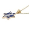 14K Gold Star of David Pendant with Diamond-Studded Map of Israel and