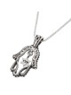 Shema Israel: Sterling Silver Hamsa Necklace with Star of David