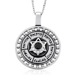 Angels Names Protection with Star of David & Onyx Stone Necklace