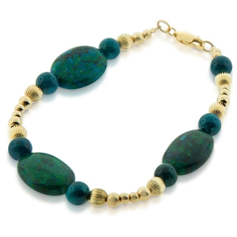 Bracelet Gold Filled Trois Pierres d'Eilat