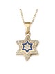 Pendentif étoile de David en or jaune 14 carats avec 49 diamants et émail