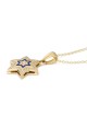 Pendentif étoile de David en or jaune 14 carats avec 49 diamants et émail