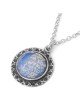 Woman of Valor: Silver Necklace with Large Opalite Stone Dome