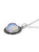 Woman of Valor: Silver Necklace with Large Opalite Stone Dome