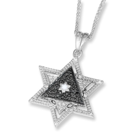 Anbinder Jewelry Étoile de Dav luxueuse ornée de diamants en or blanc 14 carats