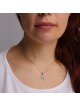 Diamond-Accented 14K Yellow Gold and Blue Enamel Women's Chai Pendant