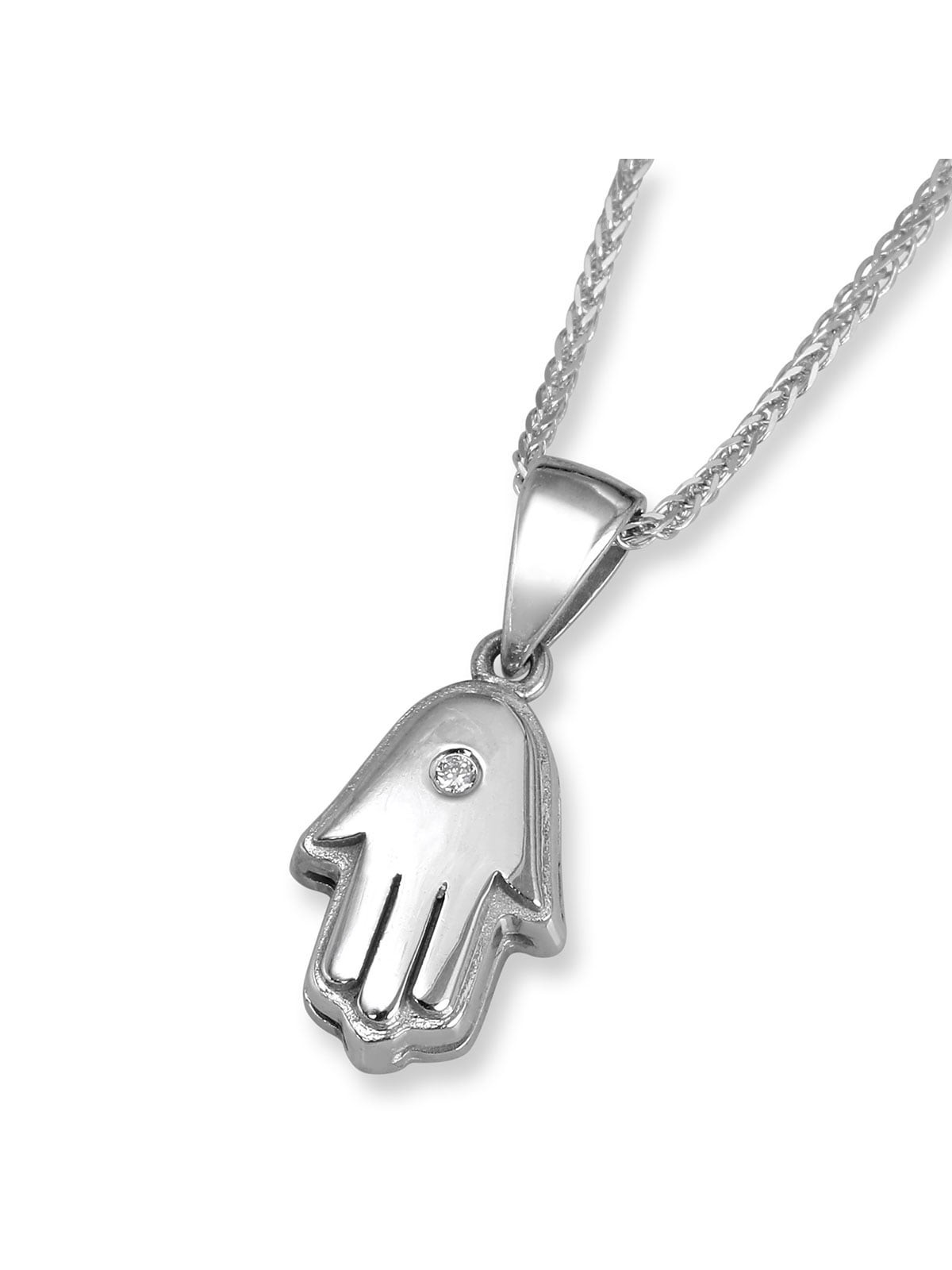 Anbinder Jewelry 14K Gold Hamsa Pendant With Diamond (Choice of Color)