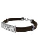 Shema Israel: Silver and Leather Bracelet with Stars of David - Choice
