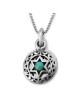Bénédiction sacerdotale : Petit pendentif étoile de David à double disque avec turquoise