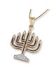Anbinder Jewelry 14K Yellow Gold Seven-Branch Menorah Pendant with Dia