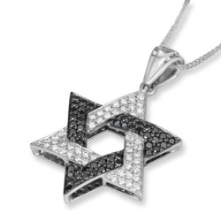 Anbinder Jewelry Designer 14K White Gold Star of David Pendant With Wh