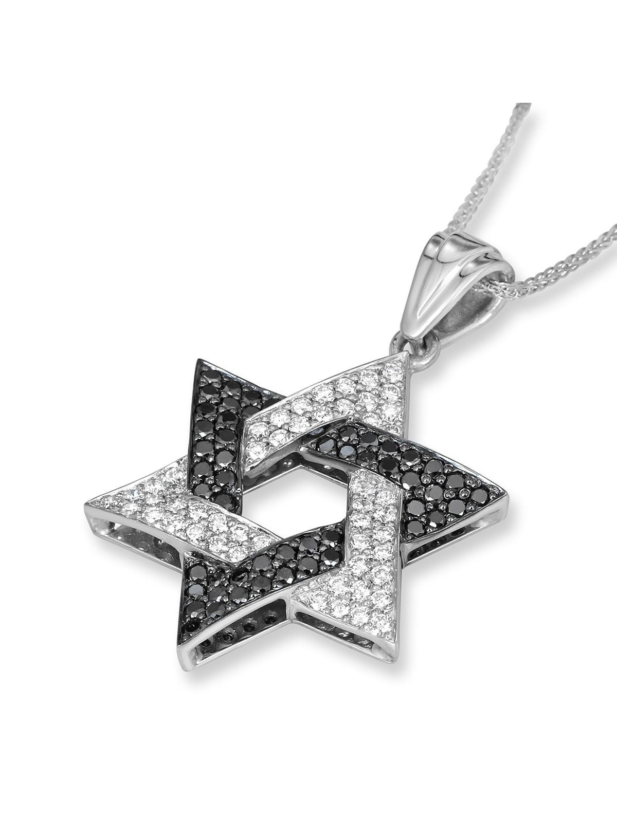 Anbinder Jewelry Designer 14K White Gold Star of David Pendant With Wh