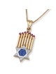Anbinder Jewelry 14K Gold Menorah and Star of David Diamond Pendant wi