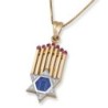 Anbinder Jewelry 14K Gold Menorah and Star of David Diamond Pendant wi